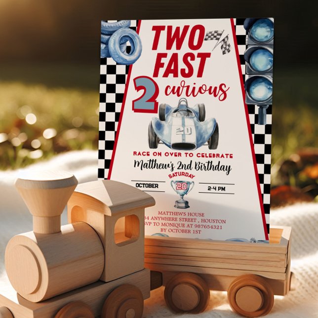 Two Fast 2nd birthday Boy Racing Car Invitation (Creator Uploaded)