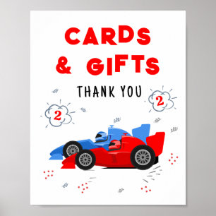 Two Fast 2nd Birthday Cards and Gifts Sign
