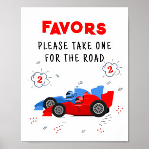 Two Fast 2nd Birthday Favours Sign