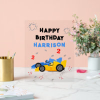 Two Fast 2nd Birthday Kids Racing Cars Name