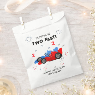 Two Fast 2nd Birthday Kids Racing Cars Name Favour Bags