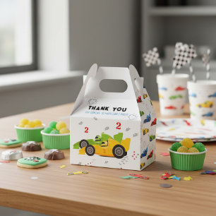 Two Fast 2nd Birthday Kids Racing Cars Name Favour Box
