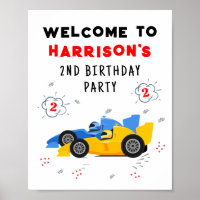 Two Fast 2nd Birthday Kids Racing Cars Name