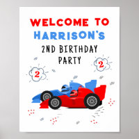 Two Fast 2nd Birthday Kids Racing Cars Name
