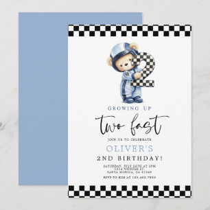 Two Fast Birthday Boy Invitation