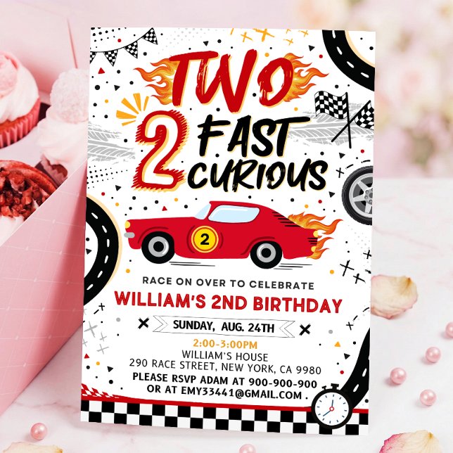 Two Fast Birthday Invitation, Race Car Invitation (Creator Uploaded)