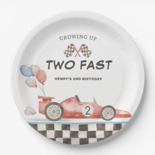 Two Fast Birthday Racecar 2nd Lap Paper Plate
