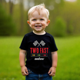 Two Fast Black Race Car  Baby T-Shirt
