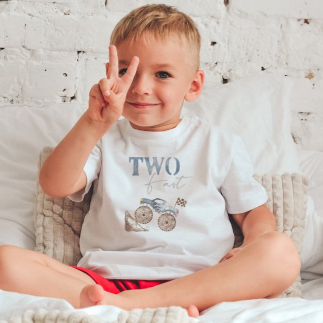 TWO Fast Blue Dirt Bike Birthday T-shirt (Creator Uploaded)