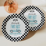 Two Fast Blue Race Car 2nd Birthday Party Paper Plate<br><div class="desc">This is a Two Fast Blue Race Car 2nd Birthday Party Paper Plates!</div>
