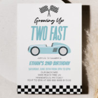 Two Fast Blue Racecar Race Car 2nd Birthday Party