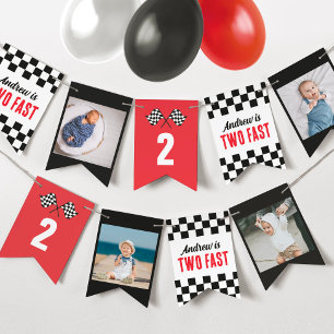 Two Fast Boys Birthday bunting banner