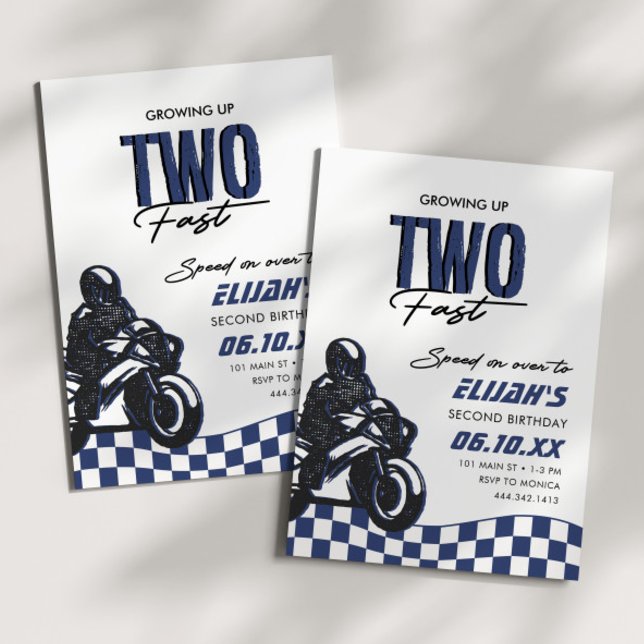 Two Fast Boys Motorcross Dirt Bike Birthday Invitation (Creator Uploaded)