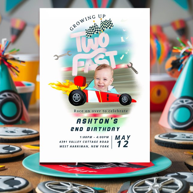 two fast car custom photo invitation (Creator Uploaded)
