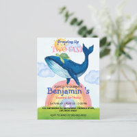 Two fast Cute rainbow turtle Whale fish Birthday