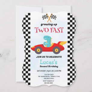 Two Fast Dinosaur Race Car 2nd Birthday Party 