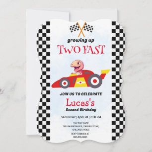 Two Fast Dinosaur Race Car 2nd Birthday Party 