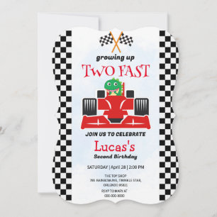 Two Fast Dinosaur Race Car 2nd Birthday Party 