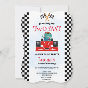 Two Fast Dinosaur Race Car 2nd Birthday Party 