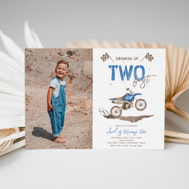 TWO Fast Dirt Bike Birthday Invitation (Creator Uploaded)