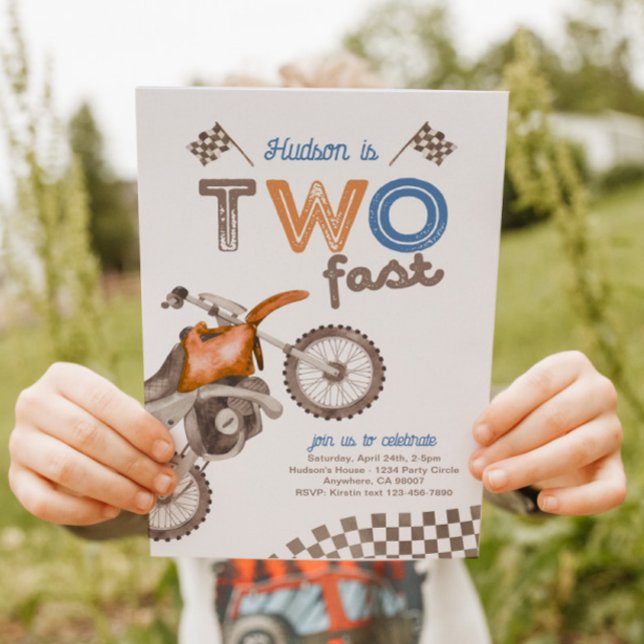 Two Fast Dirt Bike Invitation (Creator Uploaded)