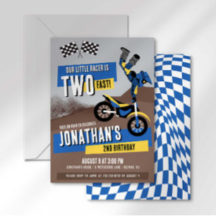 Two Fast Dirt Bike Second Birthday Invitation