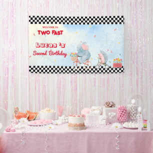 Two Fast Elephant porcupine bike 2nd HBD Party Banner