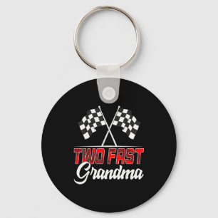 Two Fast Grandma Second Birthday Racing Car Family Key Ring