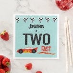 TWO fast kids racecar second birthday party  Napkin<br><div class="desc">TWO fast kids racecar second birthday party napkins. Racing cars party supplies.</div>