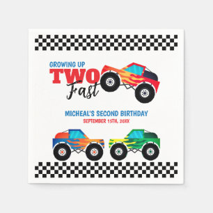 Two Fast Monster Truck 2nd Birthday Napkin