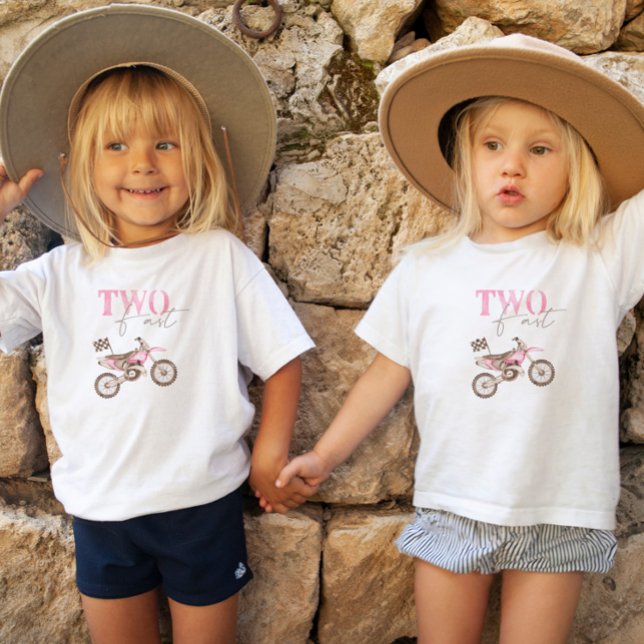 TWO Fast Pink Dirt Bike Birthday T-shirt (Creator Uploaded)