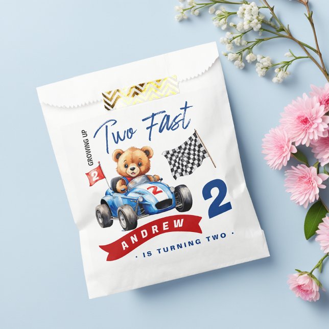 Two Fast Race Car 2nd Birthday  Favour Bags (Creator Uploaded)