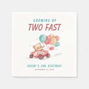 Two Fast Race Car 2nd Birthday Invitation Napkin