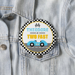Two Fast Race Car 2nd Birthday Party Favour 10 Cm Round Badge