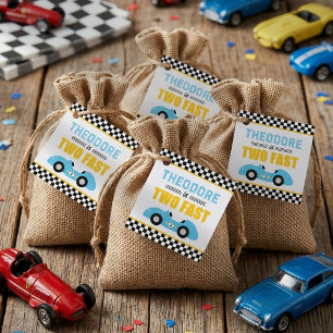 Two Fast Race Car 2nd Birthday Party Favour Tags