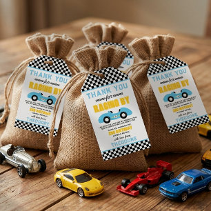 Two Fast Race Car 2nd Birthday Party Gift Tags
