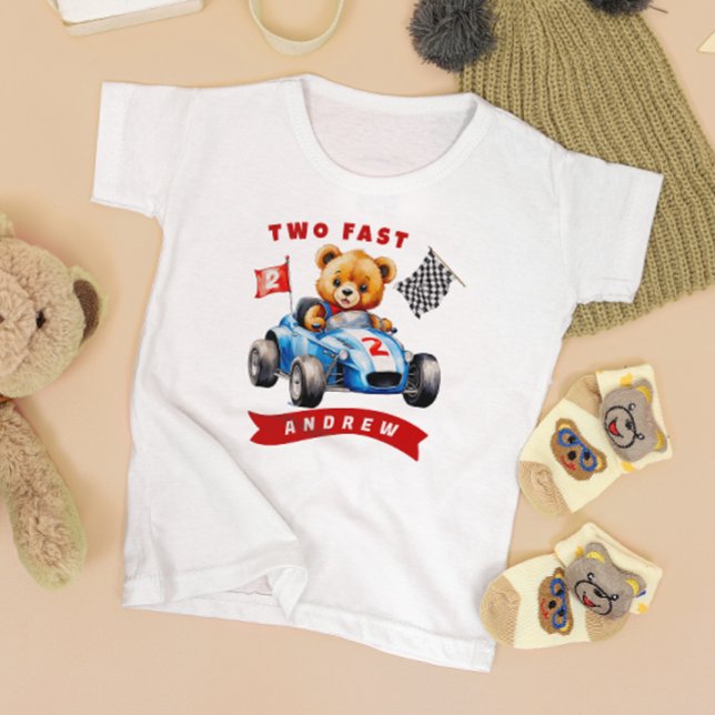 Two Fast Race Car 2nd Birthday  Toddler T-Shirt (Creator Uploaded)