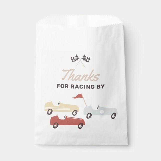 Two Fast Race Car Boy 2nd Birthday Party Favour Bags (Front)