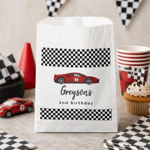 Two Fast Race Car Boy 2nd Birthday Party Favour Bags