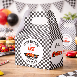 Two Fast Race Car Boy 2nd Birthday Party Favour Box