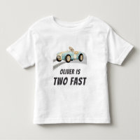 Two Fast Race Car Boy 2nd Birthday Party T-Shirt