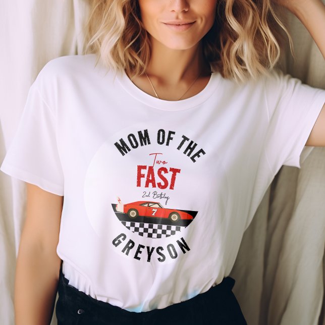 Two Fast Race Car Boy 2nd Birthday Party T-Shirt (Creator Uploaded)