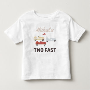 Two Fast Race Car Boy 2nd Birthday Toddler T-Shirt