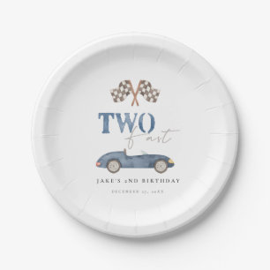 TWO FAST Race Car  Paper Plate
