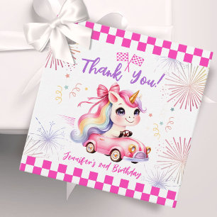 Two Fast Race Pink Car Girl 2nd Birthday Party Favour Tags