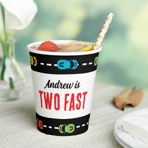 Two Fast Race Track Boys Birthday Party Paper Cups