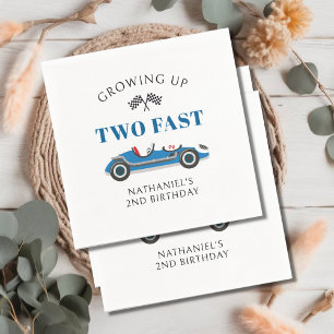 Two Fast Racing Car 2nd Birthday Celebration Napkin