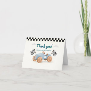 Two Fast Racing Car Boy 2nd Birthday Thank You Car Card