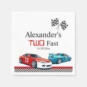 Two Fast Red Race Car Napkin