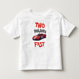 Two Fast Red Race Car Second Birthday Toddler T-Shirt